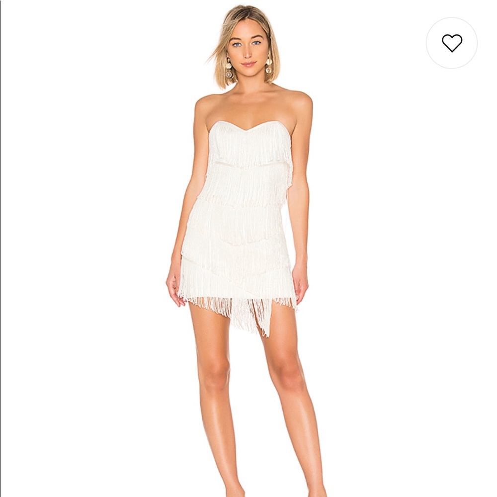 Leanne Fringe Dress in White - REVOLVE